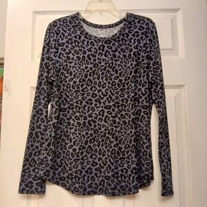Leopard Print Long Sleeve Top
